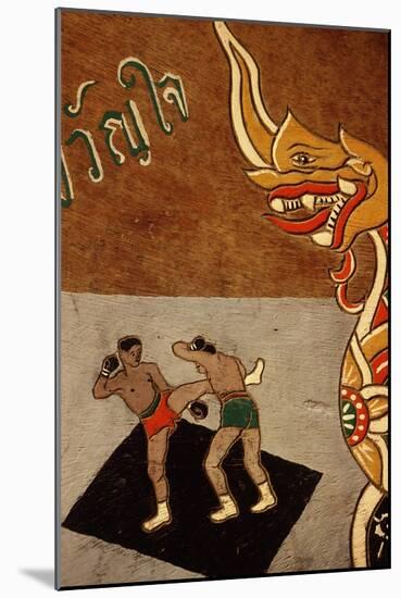 Decoration on an Ox Cart Depicting Muay Thai-null-Mounted Giclee Print