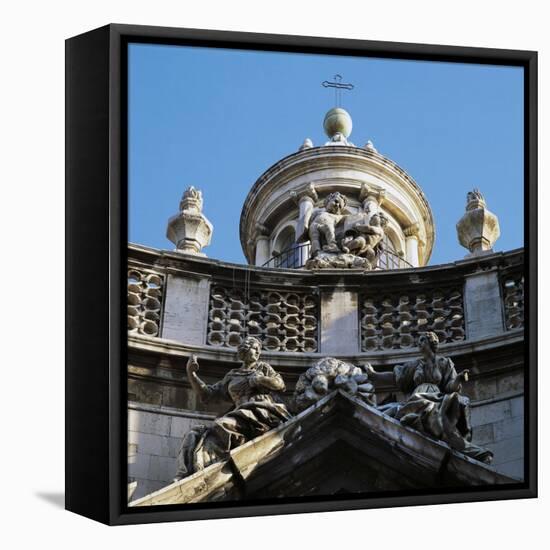 Decoration on Facade of Church of St, Agatha's Abbey-null-Framed Stretched Canvas