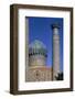 Decoration on tower and dome of Shir-Dar Madrasa, Samarkand. Uzbekistan, c20th century-CM Dixon-Framed Photographic Print