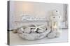 Decoration, White, Window Frame, Lettering, Relax, Lantern, Candle, Bowl, Stones, Starfish-Andrea Haase-Stretched Canvas