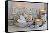 Decoration, White, Window Frames, 'Dream', Candles, Bowls, Mussels, Stones, Heart-Andrea Haase-Framed Stretched Canvas