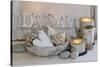 Decoration, White, Window Frames, 'Dream', Candles, Bowls, Mussels, Stones, Heart-Andrea Haase-Stretched Canvas