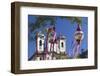 Decorations for Festival with Our Lady of Conceicao de Antonio Dias Church, UNESCO Site, Brazil-Ian Trower-Framed Photographic Print