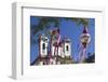 Decorations for Festival with Our Lady of Conceicao de Antonio Dias Church, UNESCO Site, Brazil-Ian Trower-Framed Photographic Print