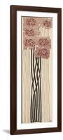 Decorative Art Nouveau Motif of Long-Stemmed Flowers in Brown and Black-Erich Kleinhempel-Framed Photographic Print