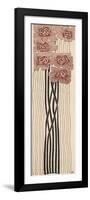 Decorative Art Nouveau Motif of Long-Stemmed Flowers in Brown and Black-Erich Kleinhempel-Framed Photographic Print