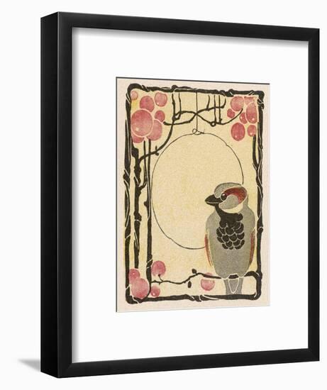 Decorative Bird on the Bough of a Fruit Tree-Ludwig Hohlwein-Framed Photographic Print