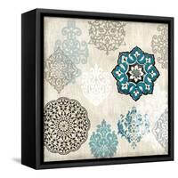 Decorative Blue Ornaments I-Ellie Roberts-Framed Stretched Canvas