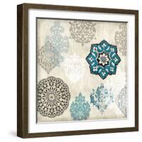 Decorative Blue Ornaments I-Ellie Roberts-Framed Art Print