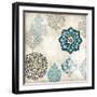 Decorative Blue Ornaments I-Ellie Roberts-Framed Art Print