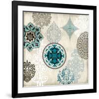 Decorative Blue Ornaments II-Ellie Roberts-Framed Art Print