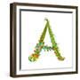 Decorative Botanical Elegant Alphabet Letter A.-Popmarleo-Framed Art Print