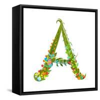 Decorative Botanical Elegant Alphabet Letter A.-Popmarleo-Framed Stretched Canvas