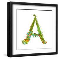 Decorative Botanical Elegant Alphabet Letter A.-Popmarleo-Framed Art Print