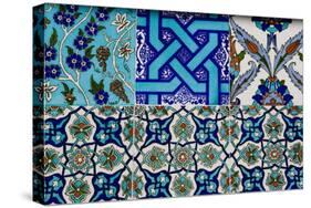Decorative Ceramic Tiles, Cavalry Bazaar, Istanbul, Turkey, Western Asia-Martin Child-Stretched Canvas