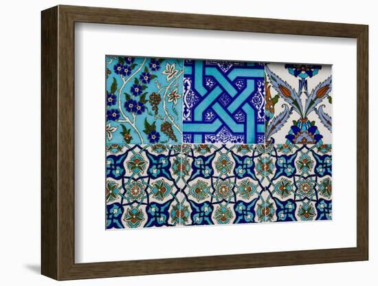 Decorative Ceramic Tiles, Cavalry Bazaar, Istanbul, Turkey, Western Asia-Martin Child-Framed Photographic Print