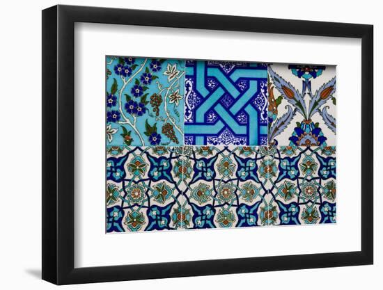 Decorative Ceramic Tiles, Cavalry Bazaar, Istanbul, Turkey, Western Asia-Martin Child-Framed Photographic Print