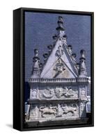 Decorative Detail from Chateau De Laval, Pays De La Loire, France-null-Framed Stretched Canvas