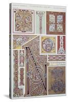 Decorative Detail from Illuminated Manuscript, Plate LXXI from Grammar of Ornament-Owen Jones-Stretched Canvas