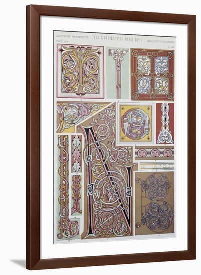Decorative Detail from Illuminated Manuscript, Plate LXXI from Grammar of Ornament-Owen Jones-Framed Giclee Print
