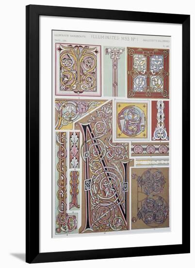 Decorative Detail from Illuminated Manuscript, Plate LXXI from Grammar of Ornament-Owen Jones-Framed Giclee Print