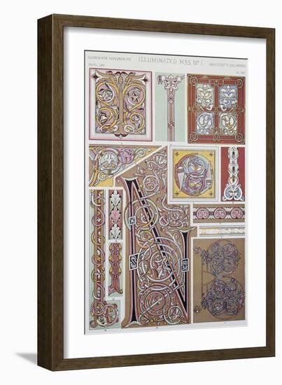 Decorative Detail from Illuminated Manuscript, Plate LXXI from Grammar of Ornament-Owen Jones-Framed Giclee Print