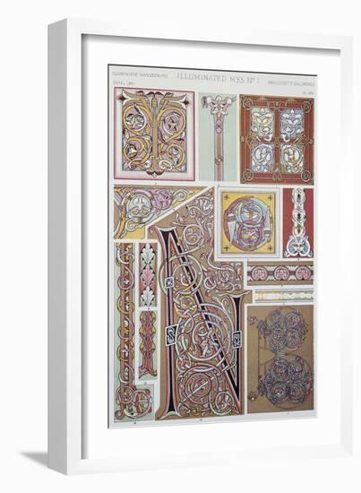 Decorative Detail from Illuminated Manuscript, Plate LXXI from Grammar of Ornament-Owen Jones-Framed Giclee Print