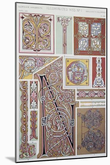 Decorative Detail from Illuminated Manuscript, Plate LXXI from Grammar of Ornament-Owen Jones-Mounted Giclee Print