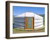 Decorative Door on Yurt, Nomadic Settlement, Orkhon Valley, Ovorkhangai, Mongolia, Asia-Bruno Morandi-Framed Premium Photographic Print