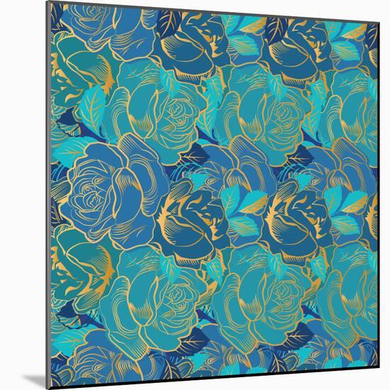 Decorative Element with Roses. Seamless Floral Element. Vector Pattern.-Vector Evolution-Mounted Photographic Print