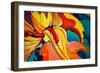 Decorative Flower Painting by Oil on Canvas, Illustration-Mikhail Zahranichny-Framed Art Print