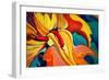 Decorative Flower Painting by Oil on Canvas, Illustration-Mikhail Zahranichny-Framed Art Print