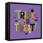 Decorative Halloween Trick or Treat Typography with Illustrated Halloween Elements.-teddyandmia-Framed Stretched Canvas