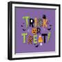 Decorative Halloween Trick or Treat Typography with Illustrated Halloween Elements.-teddyandmia-Framed Photographic Print