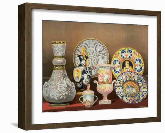 Decorative Italian Earthenware by Marquis Carlo Ginori by J. B. Waring-null-Framed Photographic Print