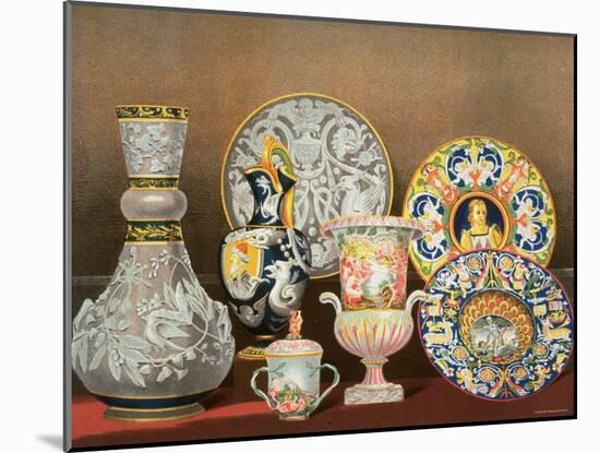 Decorative Italian Earthenware by Marquis Carlo Ginori by J. B. Waring-null-Mounted Photographic Print