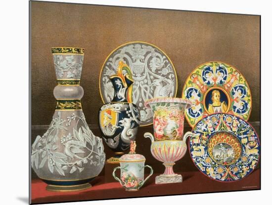 Decorative Italian Earthenware by Marquis Carlo Ginori by J. B. Waring-null-Mounted Photographic Print