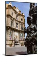 Decorative Lamp Post and Piazza Quattro Canti in Palermo, Sicily, Italy, Europe-Martin Child-Mounted Photographic Print