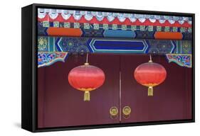 Decorative Lanterns at the Forbidden City, Beijing, China, Asia-Christian Kober-Framed Stretched Canvas