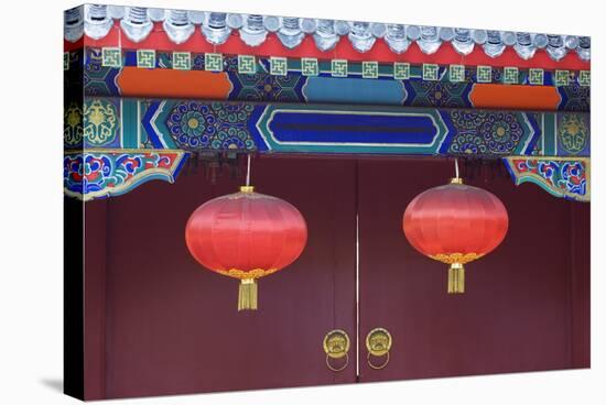 Decorative Lanterns at the Forbidden City, Beijing, China, Asia-Christian Kober-Stretched Canvas