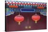 Decorative Lanterns at the Forbidden City, Beijing, China, Asia-Christian Kober-Stretched Canvas