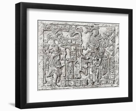 Decorative Lintel from the Ancient Mayan City of Yaxchilan, Chiapas, Mexico-null-Framed Premium Giclee Print