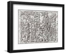 Decorative Lintel from the Ancient Mayan City of Yaxchilan, Chiapas, Mexico-null-Framed Premium Giclee Print