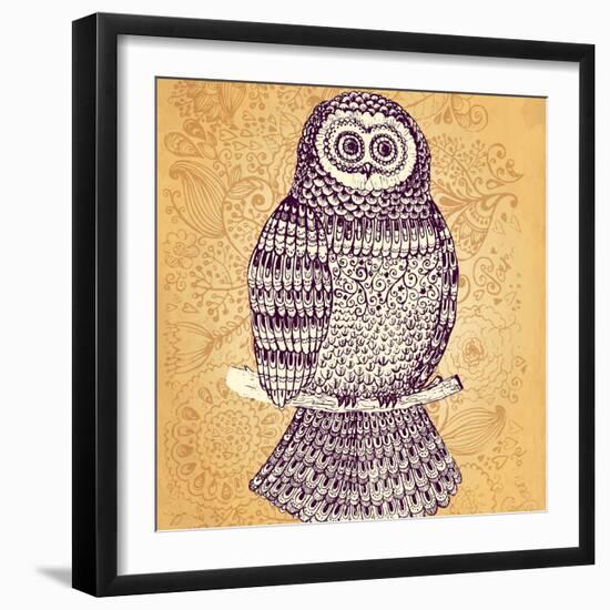 Decorative Owl-Molesko Studio-Framed Art Print