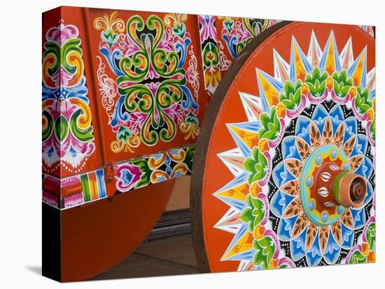 Decorative Ox-Cart in Sarchi Village, Central Highlands, Costa Rica, Central America-Richard Cummins-Stretched Canvas
