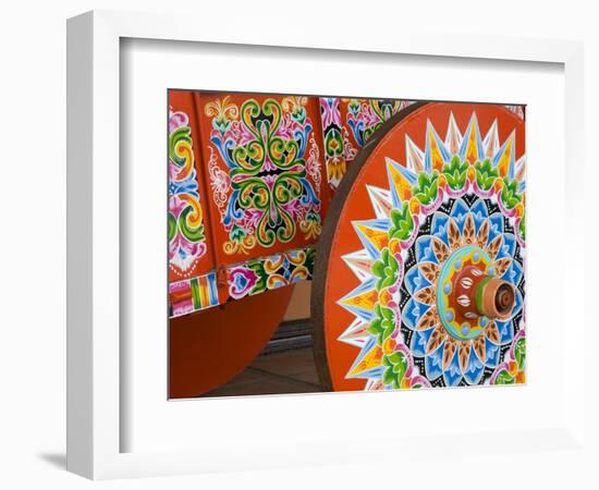 Decorative Ox-Cart in Sarchi Village, Central Highlands, Costa Rica, Central America-Richard Cummins-Framed Photographic Print