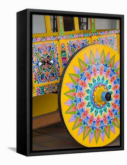 Decorative Ox-Cart in Sarchi Village, Central Highlands, Costa Rica, Central America-Richard Cummins-Framed Stretched Canvas