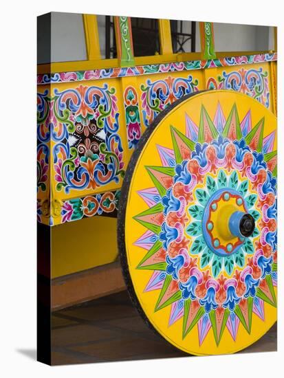 Decorative Ox-Cart in Sarchi Village, Central Highlands, Costa Rica, Central America-Richard Cummins-Stretched Canvas