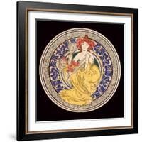 Decorative Plate with the Symbol of the Paris International Exhibition, 1897-Alphonse Mucha-Framed Giclee Print