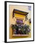 Decorative Pots on Window Balcony, Guanajuato, Mexico-Julie Eggers-Framed Photographic Print